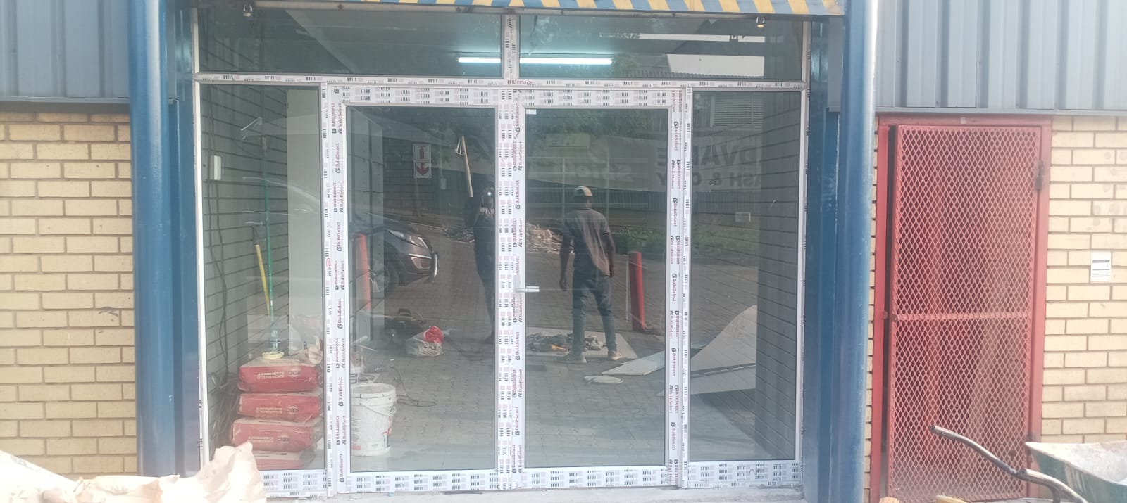 New aluminium and glass commercial shopfront entrance