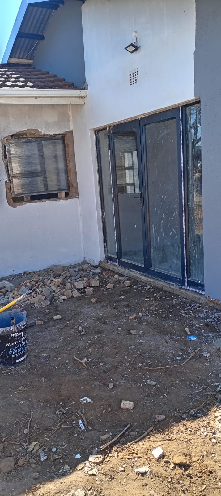 Aluminium glass door installed as part of an exterior renovation